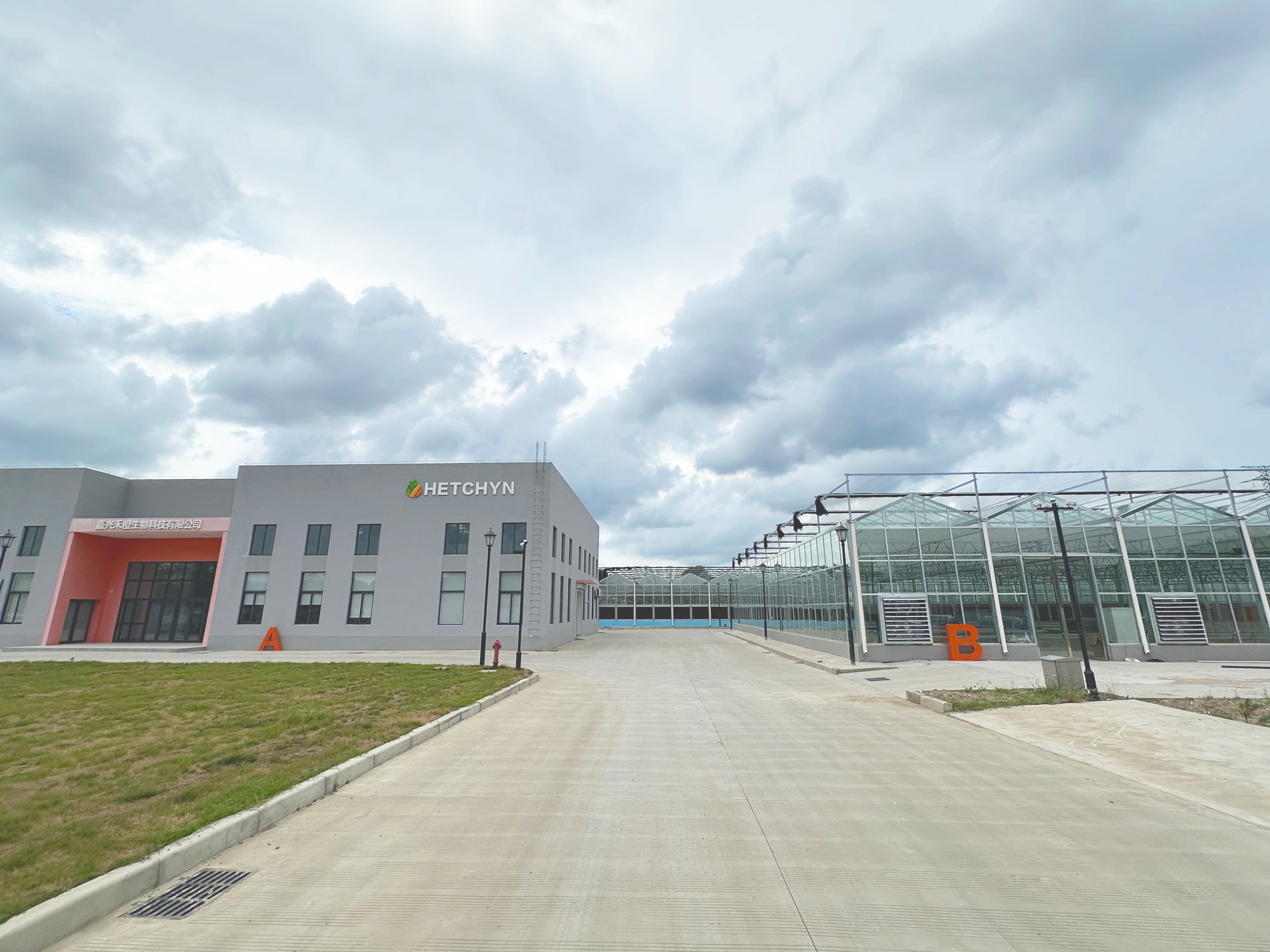 Aerial view of current 3ha Hetchyn glass greenhouse facility